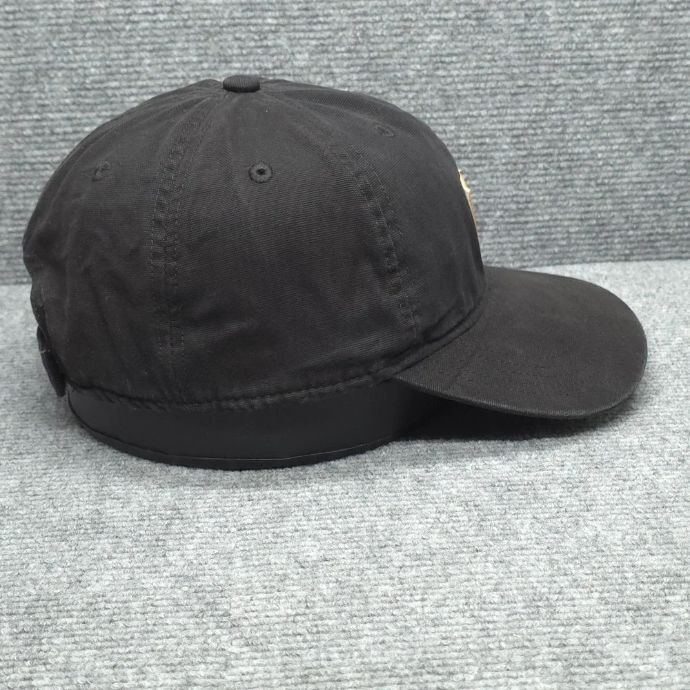 Carhartt Hat Cap‎ Strap Back Mens Black Canvas Leather Patch Workwear One Size